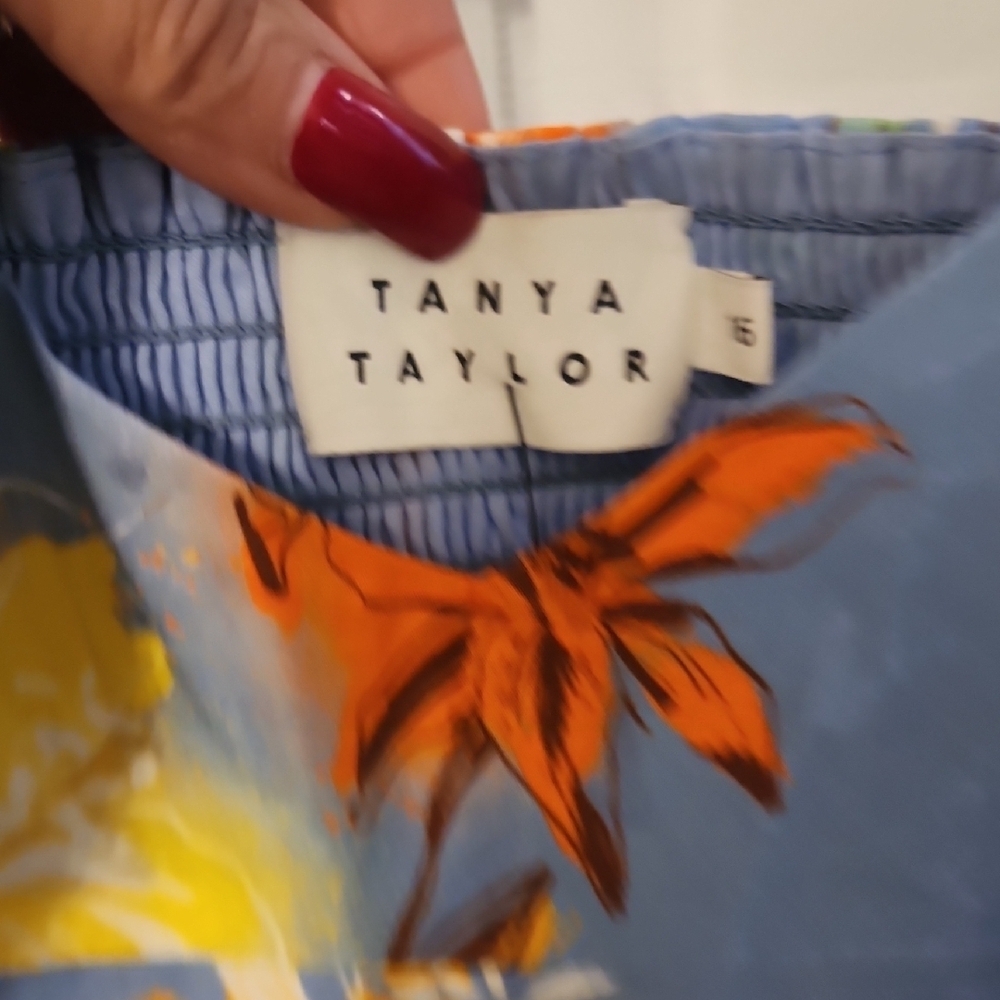 Tanya Taylor Aileen Stretch Poplin Crop Top Size 16 - Picture 4 of 6